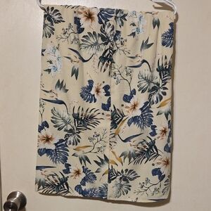 SHEIN Floral Print Skirt Set - Cream and Blue